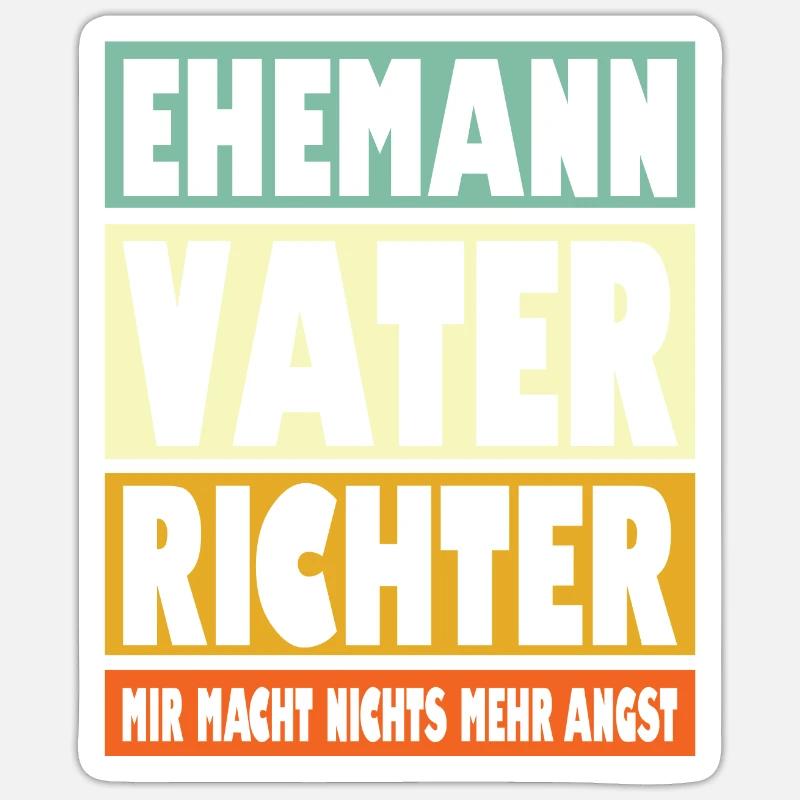 Richter Vater Ehemann Held - Sticker Größe S (10 x 10 cm) - Mattweiß