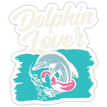 Dolphin Lover Dolphin Dolphins Dolphins - Sticker size S (10 x 10 cm) - white matte - Front