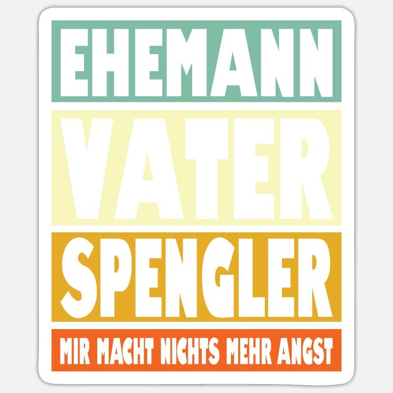 Spengler Vater Ehemann Held - Sticker Größe S (10 x 10 cm) - Mattweiß
