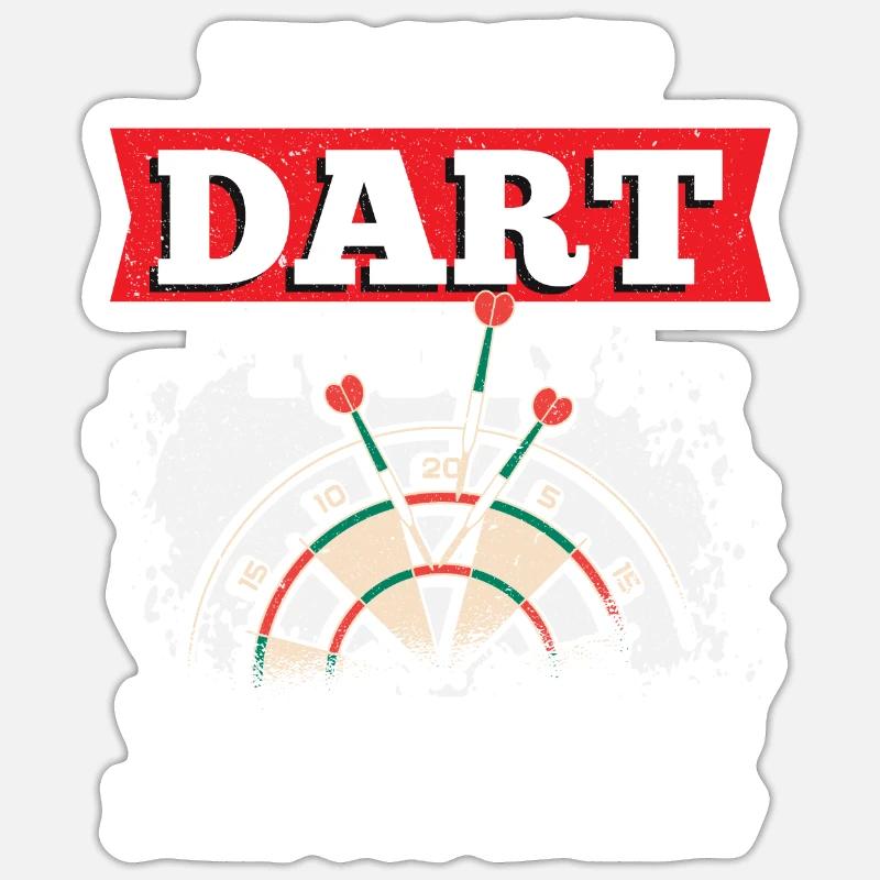 Darts Throwing Game Darts Player - Sticker size S (10 x 10 cm) - white matte