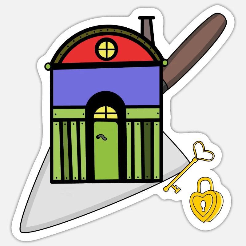 Maçon truelle artisan maison constructeur construction Sticker taille S (10 x 10 cm)