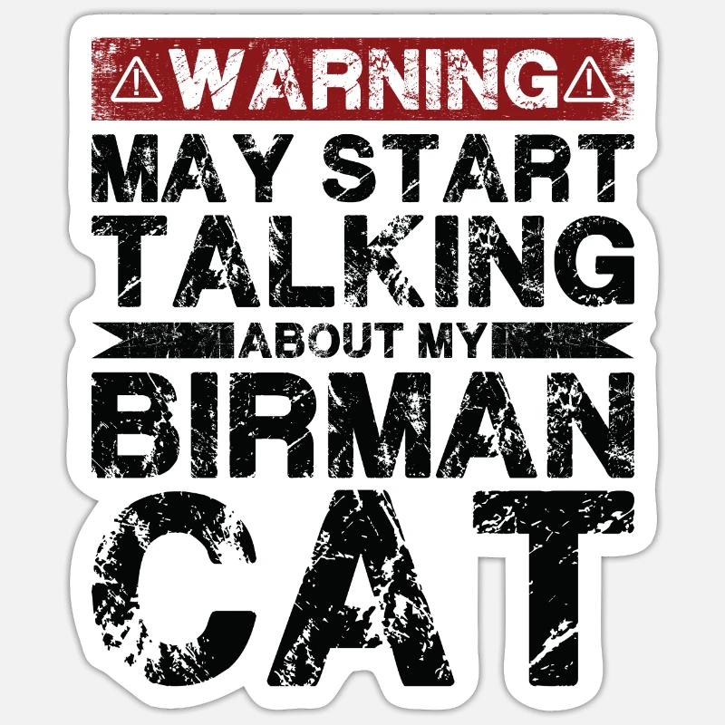 En parlant de chat birman - Sticker taille S (10 x 10 cm) - blanc mat