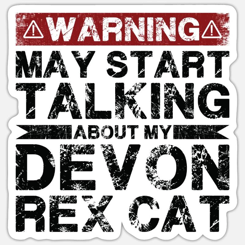 Apropos Devon Rex Cat - Sticker Größe S (10 x 10 cm) - Mattweiß