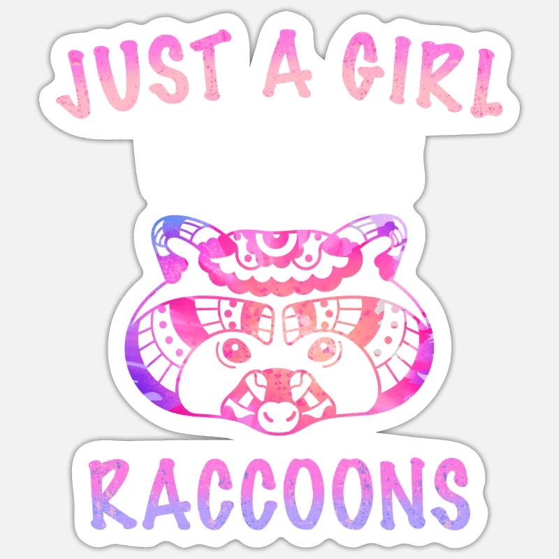 Waschbär - Sticker Größe S (10 x 10 cm) - Mattweiß