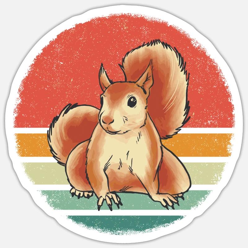 Animal écureuil - Sticker taille S (10 x 10 cm) - blanc mat