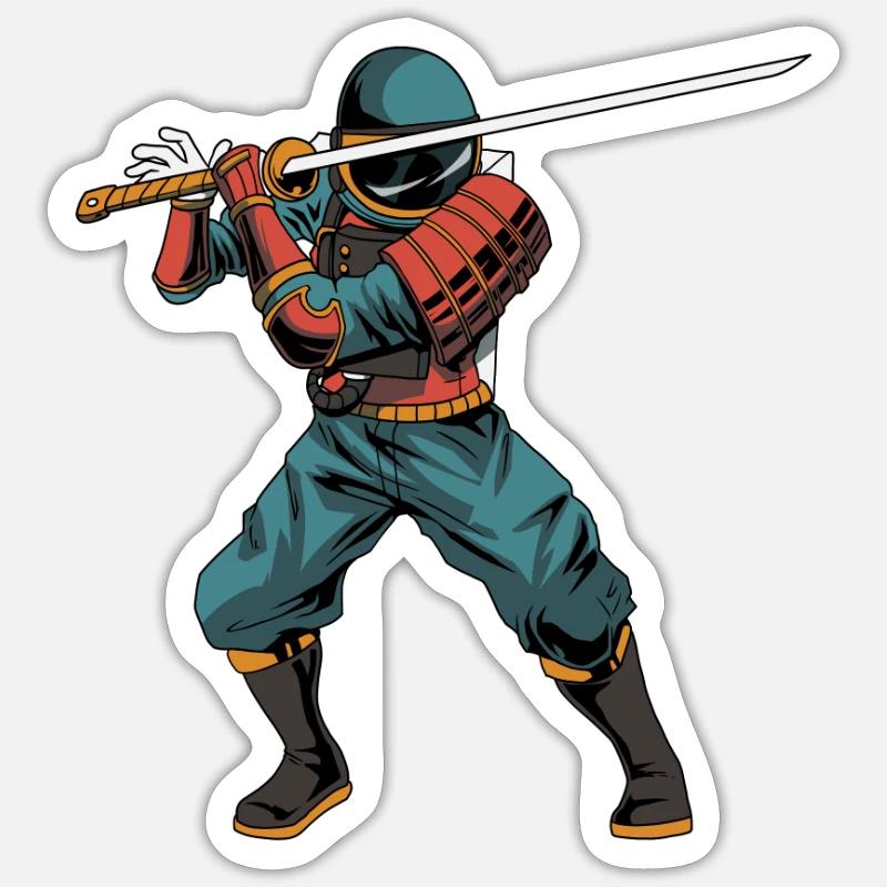 Samurai Katana Sword - Sticker size S (10 x 10 cm) - white matte