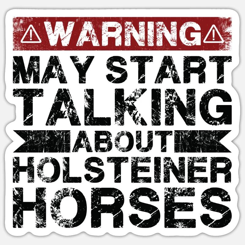 En parlant de cheval Holstein - Sticker taille S (10 x 10 cm) - blanc mat