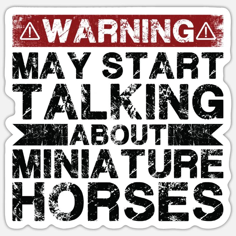 Parlez de cheval miniature - Sticker taille S (10 x 10 cm) - blanc mat