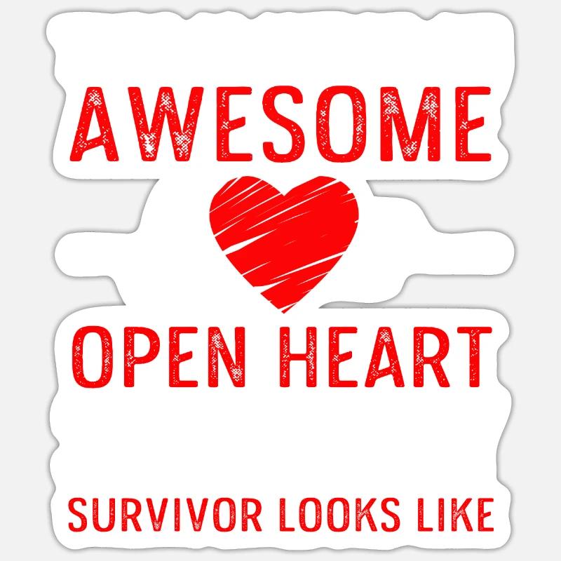 Open Heart Surgery Gift - Sticker size S (10 x 10 cm) - white matte