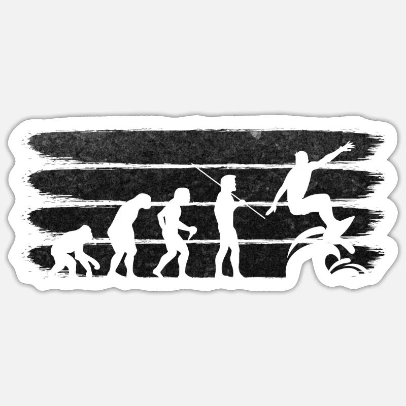 Surf Evolution Surfer - Sticker taille S (10 x 10 cm) - blanc mat