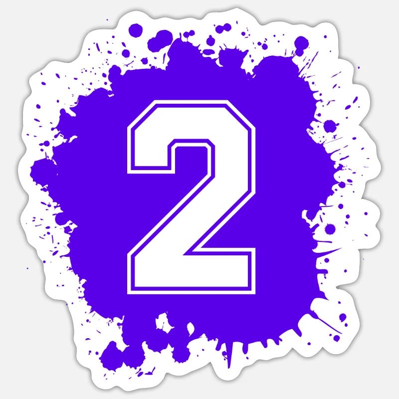 2 Zahl Klecks - Sticker Größe S (10 x 10 cm) - Mattweiß