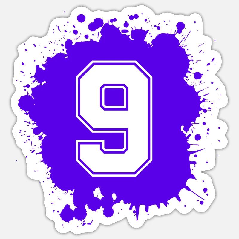 9 Nombre d’objets blob - Sticker taille S (10 x 10 cm) - blanc mat