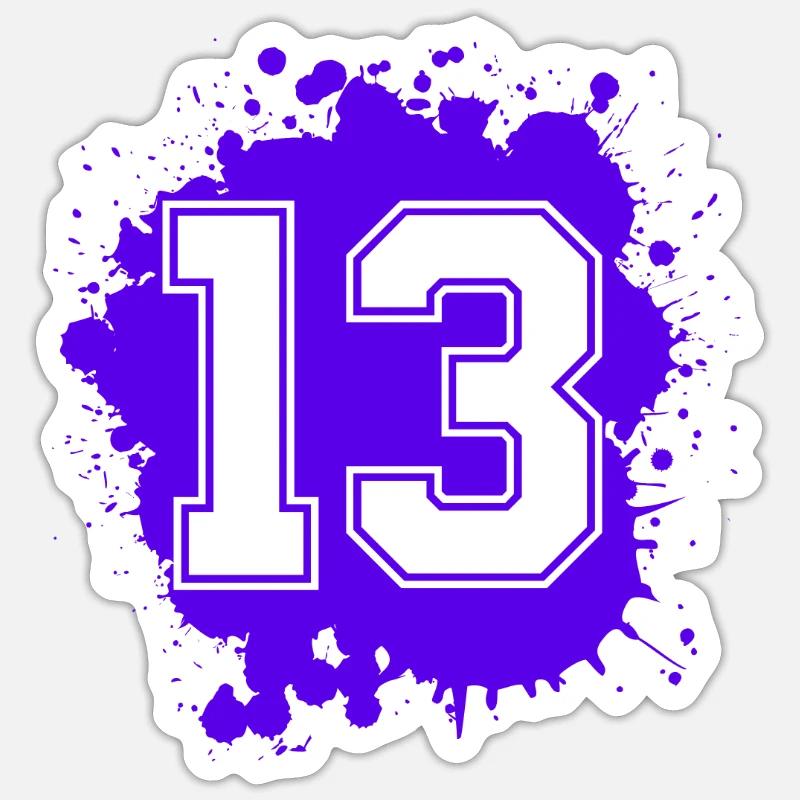 13 Nombre d’objets blob - Sticker taille S (10 x 10 cm) - blanc mat