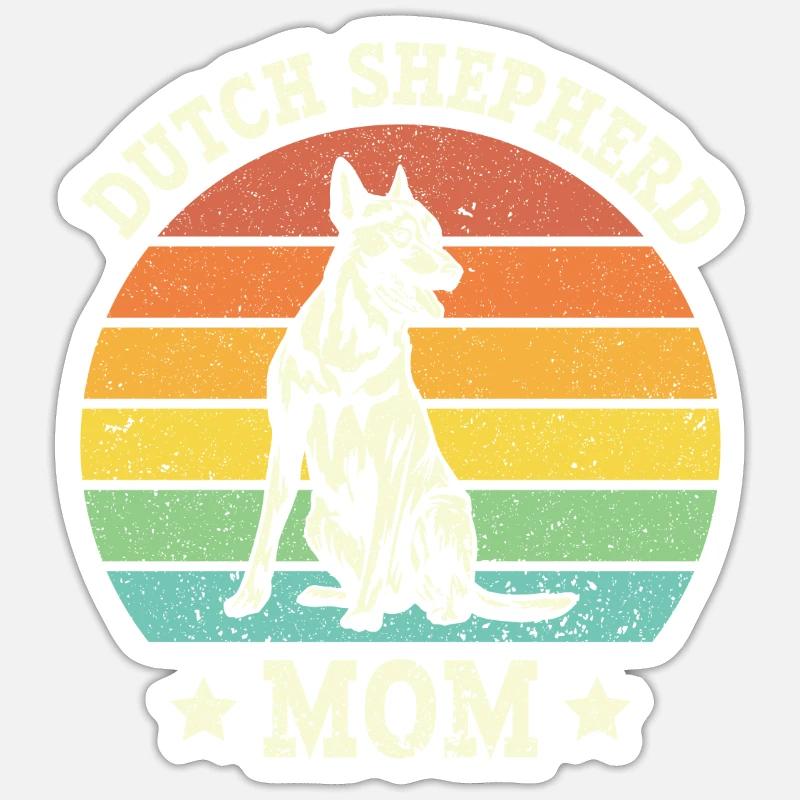 Holländischer Schäferhund Berger hollandais - Sticker taille S (10 x 10 cm) - blanc mat