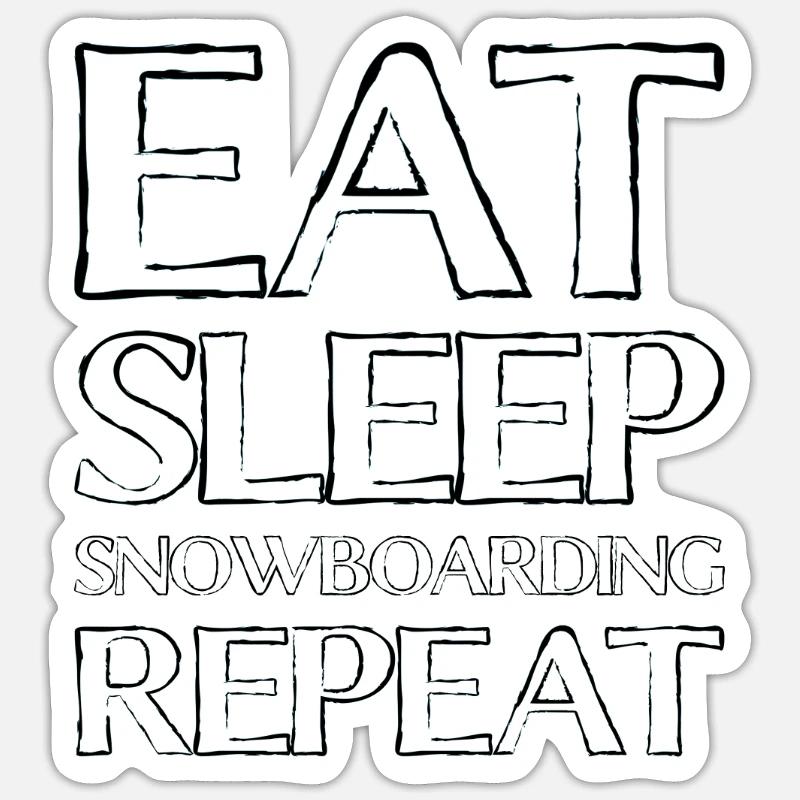 Manger du snowboard - Sticker taille S (10 x 10 cm) - blanc mat