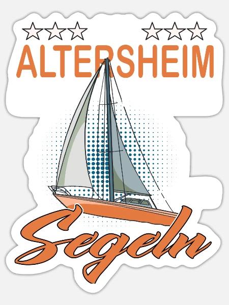 Altersheim Kann Warten Ruhestand Rente Segeln Opa - Sticker Größe S (10 x 10 cm) - Mattweiß