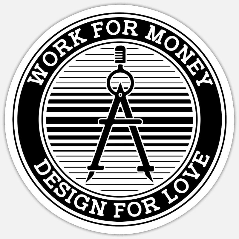 Travailler pour de l’argent Architecte Architecte Architecture Sticker taille S (10 x 10 cm)