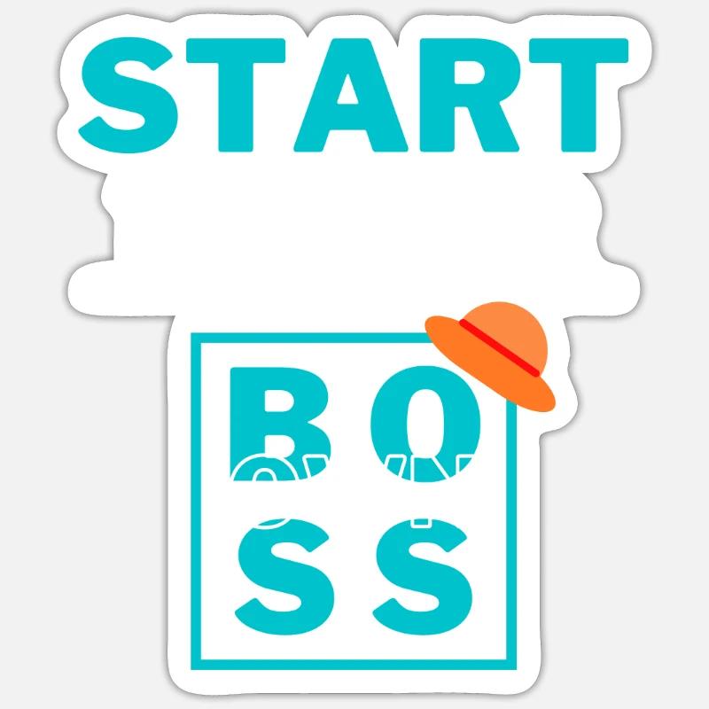 Werden Sie Ihr eigener Chef - Sticker Größe S (10 x 10 cm) - Mattweiß