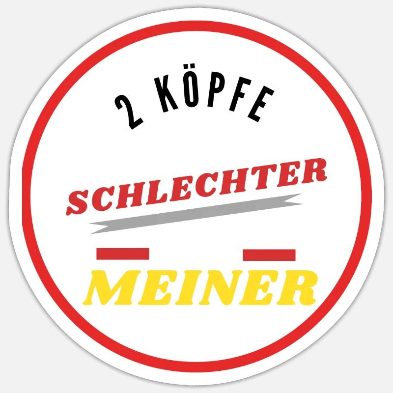 2 Köpfe denken schlechter - Sticker Größe S (10 x 10 cm) - Mattweiß