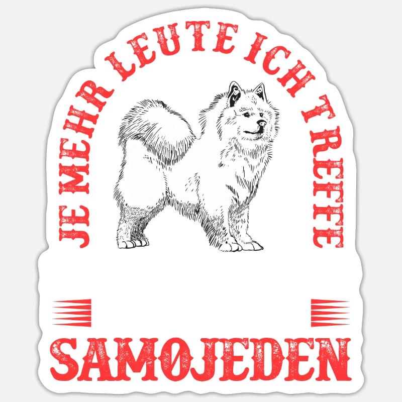 Samojede mehr mögen Samojedenspitz - Sticker Größe S (10 x 10 cm) - Mattweiß