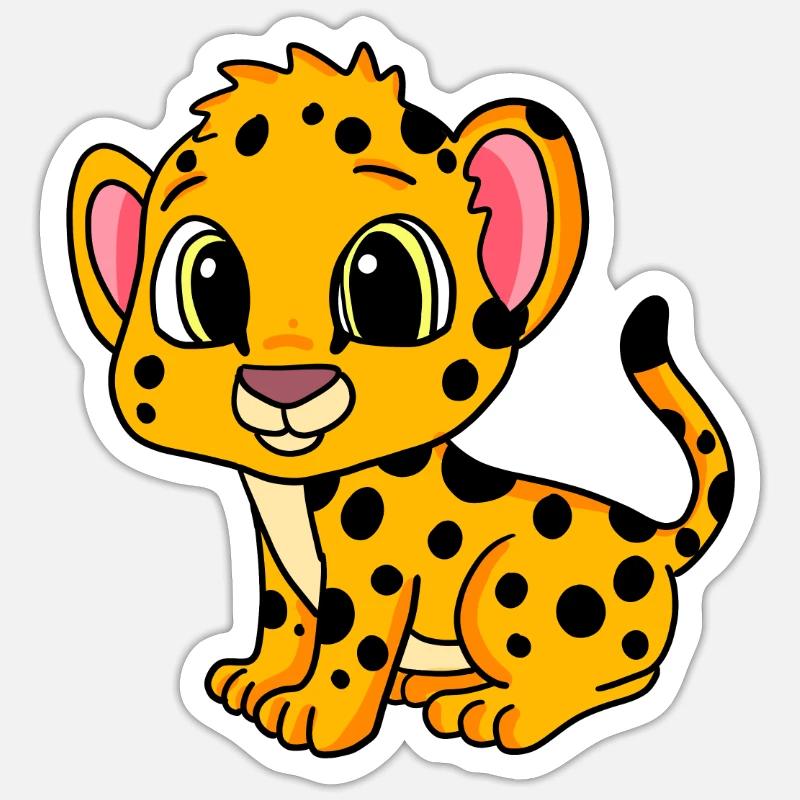 Guépard - Sticker taille S (10 x 10 cm) - blanc mat