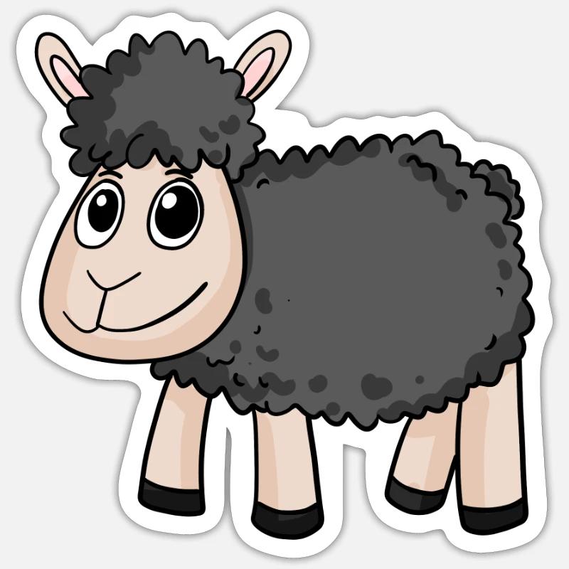 Black sheep - Sticker size S (10 x 10 cm) - white matte
