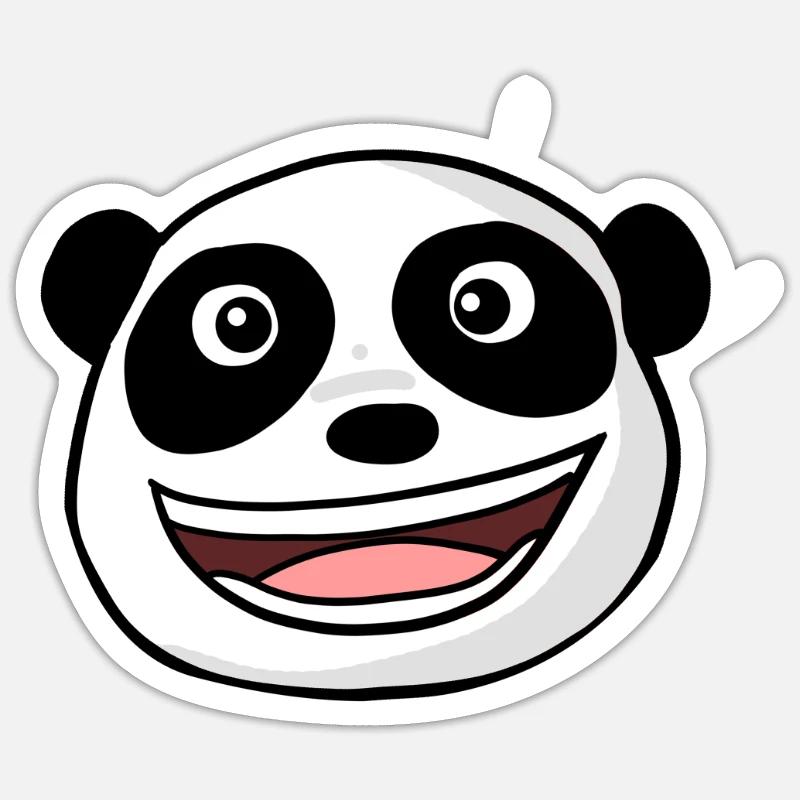 Panda Head - Sticker size S (10 x 10 cm) - white matte