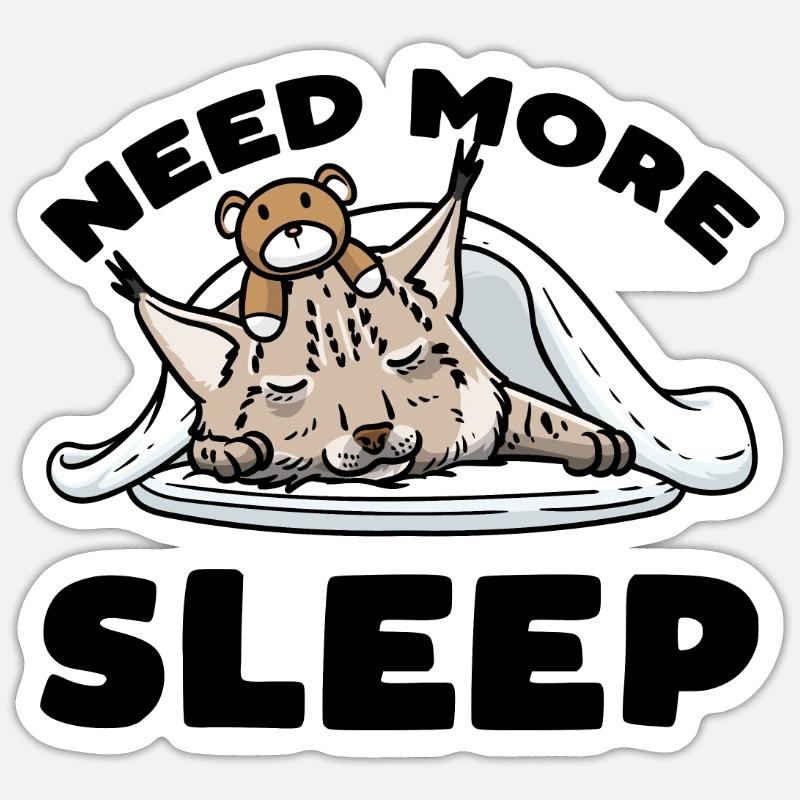 Luchs Katze - Sticker Größe S (10 x 10 cm) - Mattweiß
