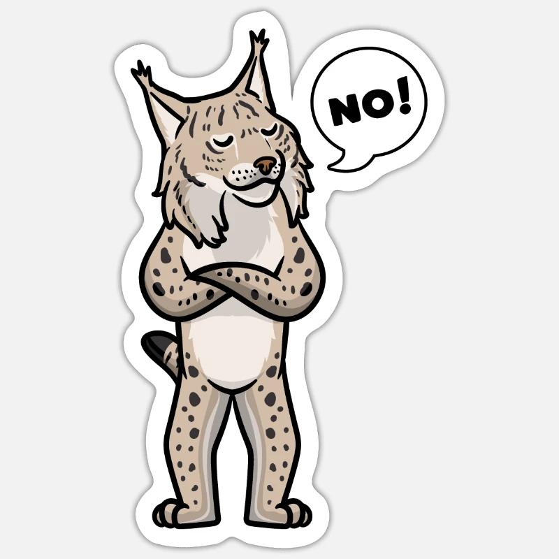 Chat Lynx - Sticker taille S (10 x 10 cm) - blanc mat