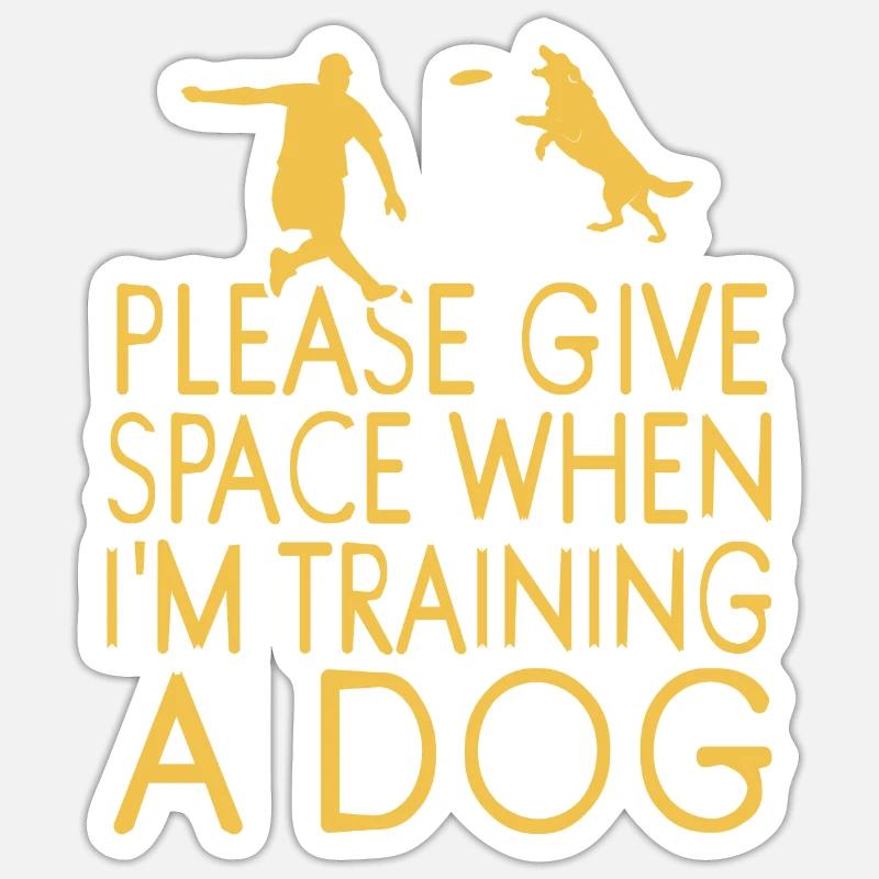 Please Give Space When I'm Training A Dog Retro Sticker Größe S (10 x 10 cm)