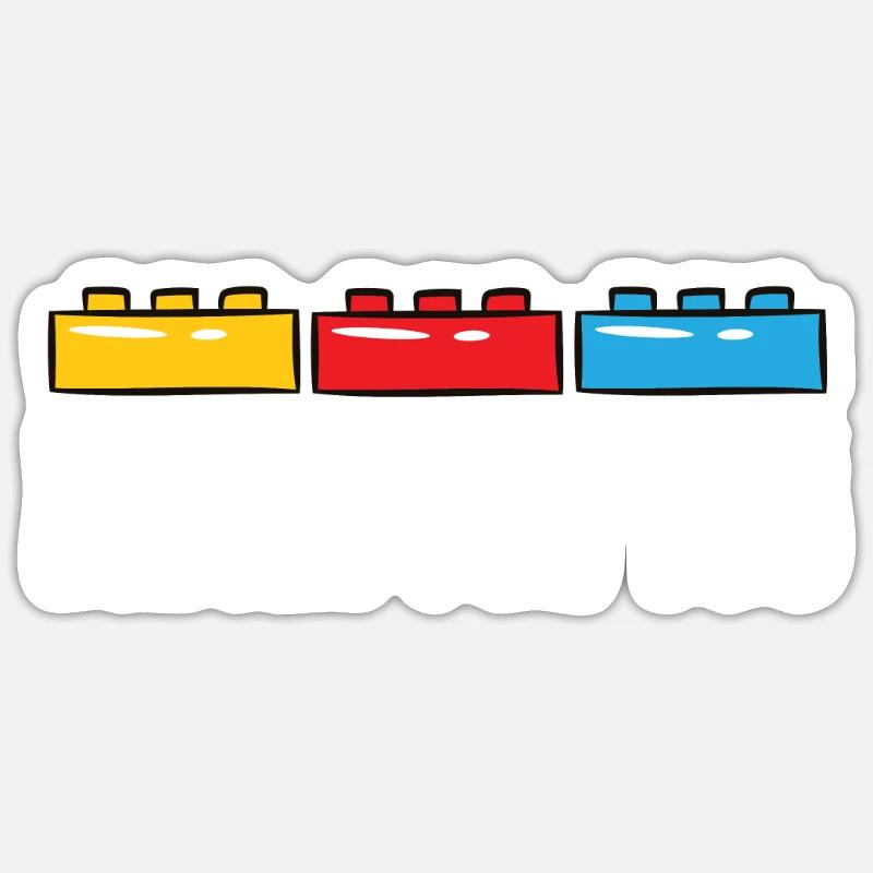 Briques de serrage Blocs de construction Blocs de construction Kita Gift - Sticker taille S (10 x 10 cm) - blanc mat