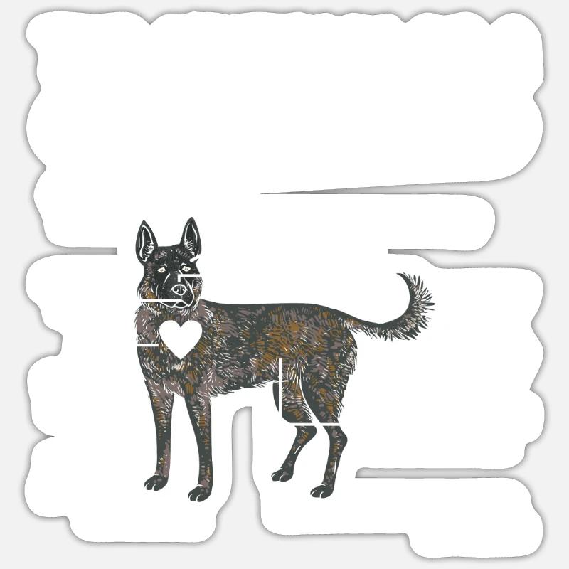Holländischer Schäferhund Dutch Shepherd - Sticker Größe S (10 x 10 cm) - Mattweiß