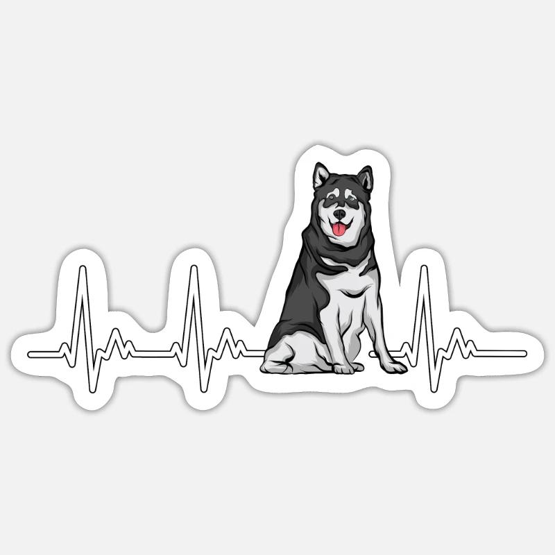 Alaskan Malamute Geschenk Hunde - Sticker Größe S (10 x 10 cm) - Mattweiß