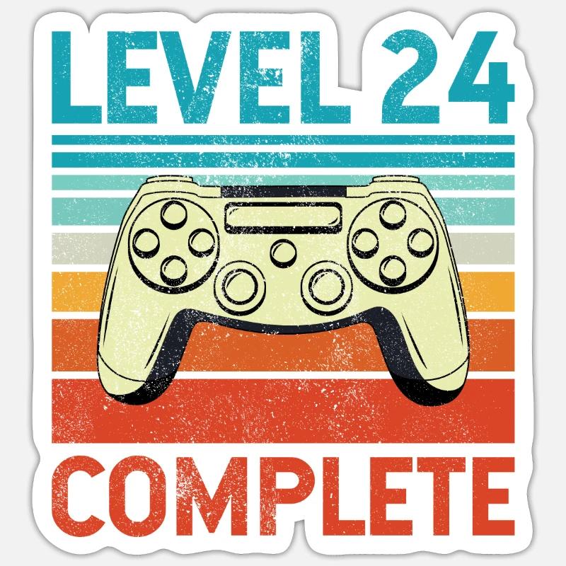 Level 24 Complete - Sticker Größe S (10 x 10 cm) - Mattweiß