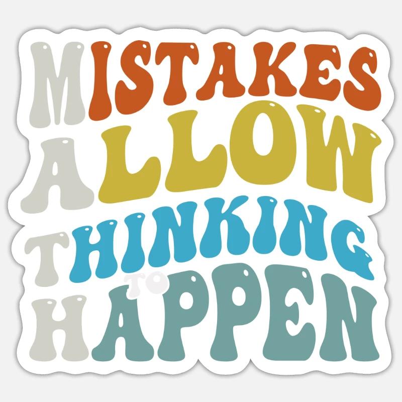 Mistakes Allow Thinking To Happen School Math - Sticker Größe S (10 x 10 cm) - Mattweiß