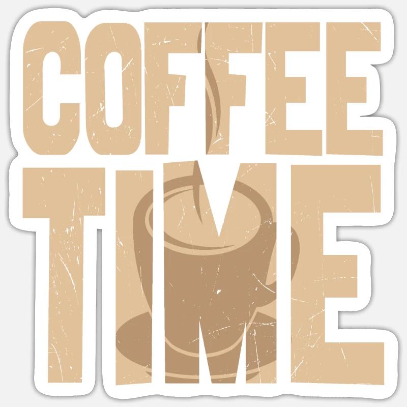 Coffee Time Coffee Lover - Sticker size S (10 x 10 cm) - white matte