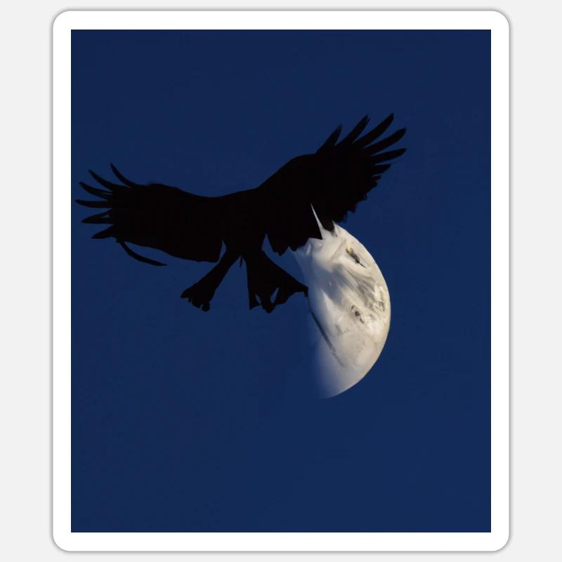 Goth Ästhetischer Schatten Eines Raubvogels Sticker Größe S (10 x 10 cm)