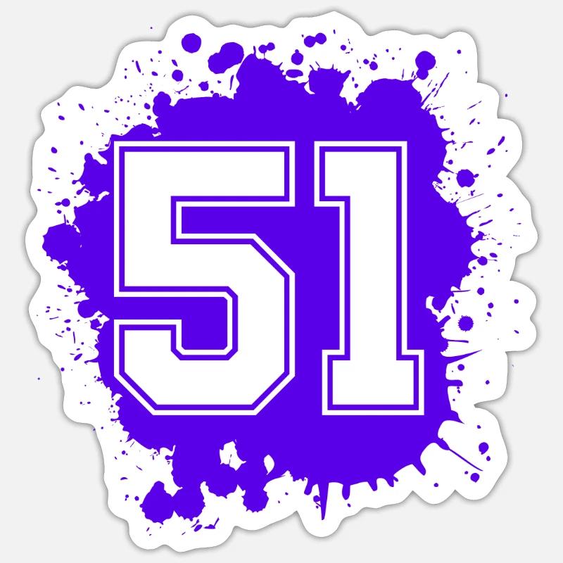 51 Nombre d’objets blob - Sticker taille S (10 x 10 cm) - blanc mat