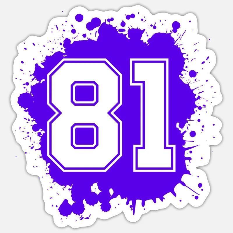 81 Nombre d’objets blob - Sticker taille S (10 x 10 cm) - blanc mat