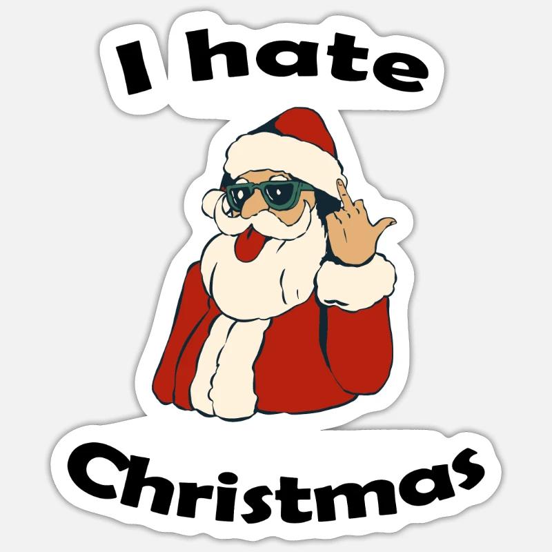 I hate Christmas - Sticker Größe S (10 x 10 cm) - Mattweiß
