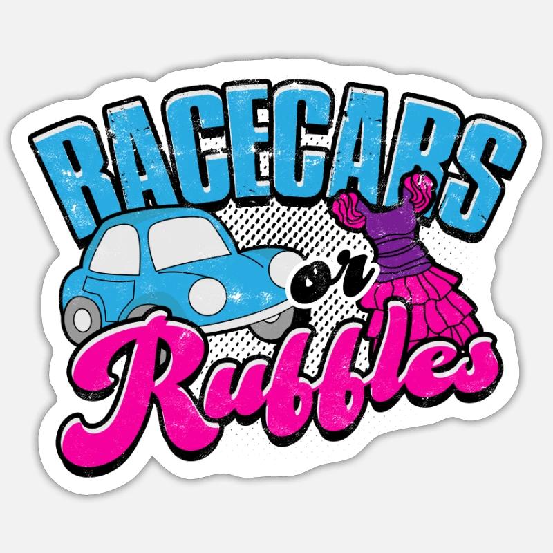 Rennwagen oder Rüschen - enthüllen Sticker Größe S (10 x 10 cm)