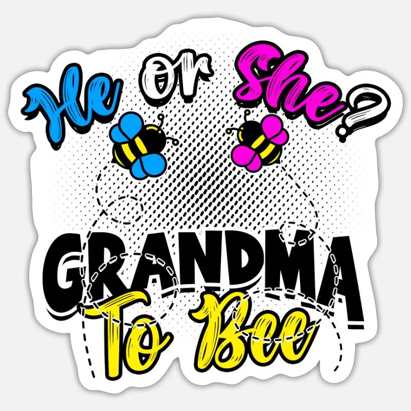 Er oder sie Oma zu biene - Junge oder Mädchen Sticker Größe S (10 x 10 cm)