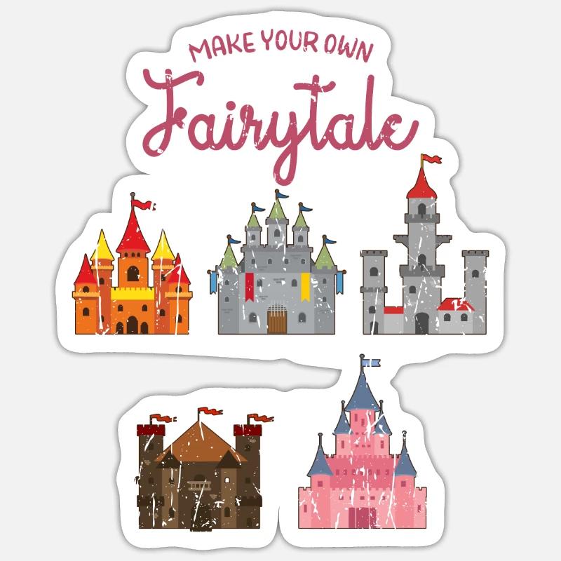 Machen Sie Ihr eigenes Märchen - Schloss Sticker Größe S (10 x 10 cm)