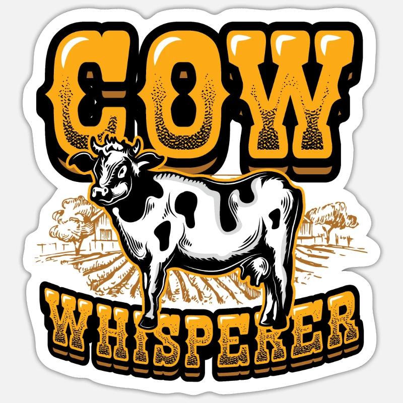 Kuhflüsterer, Landwirt. - Sticker Größe S (10 x 10 cm) - Mattweiß
