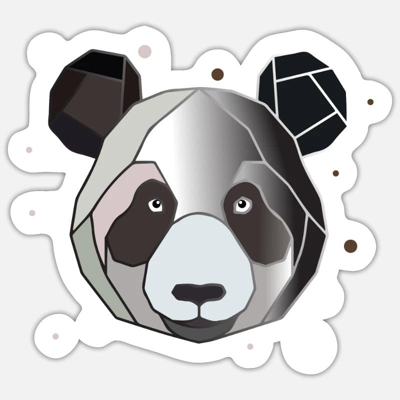 Polygone panda Sticker taille S (10 x 10 cm)