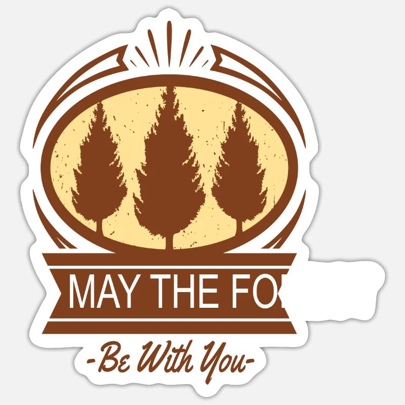 Möge der Wald mit dir sein Waldzitate - Sticker Größe S (10 x 10 cm) - Mattweiß