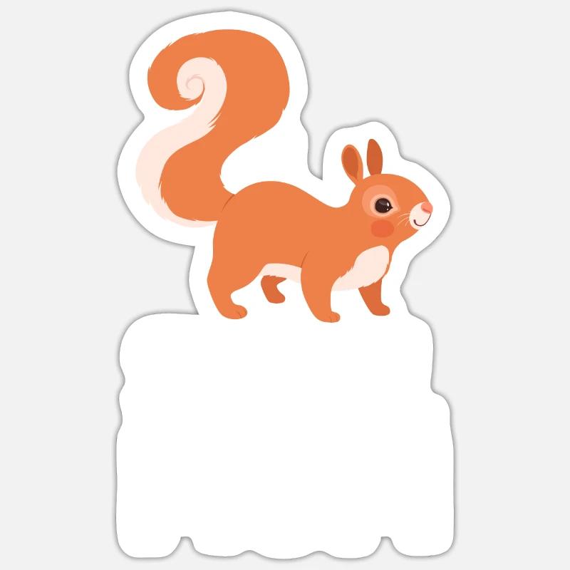 Eichhörnchen - Sticker Größe S (10 x 10 cm) - Mattweiß