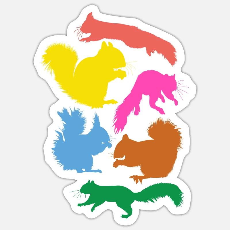 Eichhörnchen - Sticker Größe S (10 x 10 cm) - Mattweiß