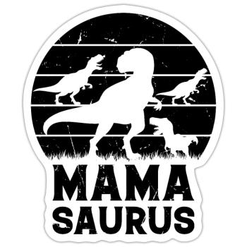 Mama Saurus Mama Dinosaur Family Mama Dino Mamasau - Sticker size S (10 x 10 cm) - white matte - Front