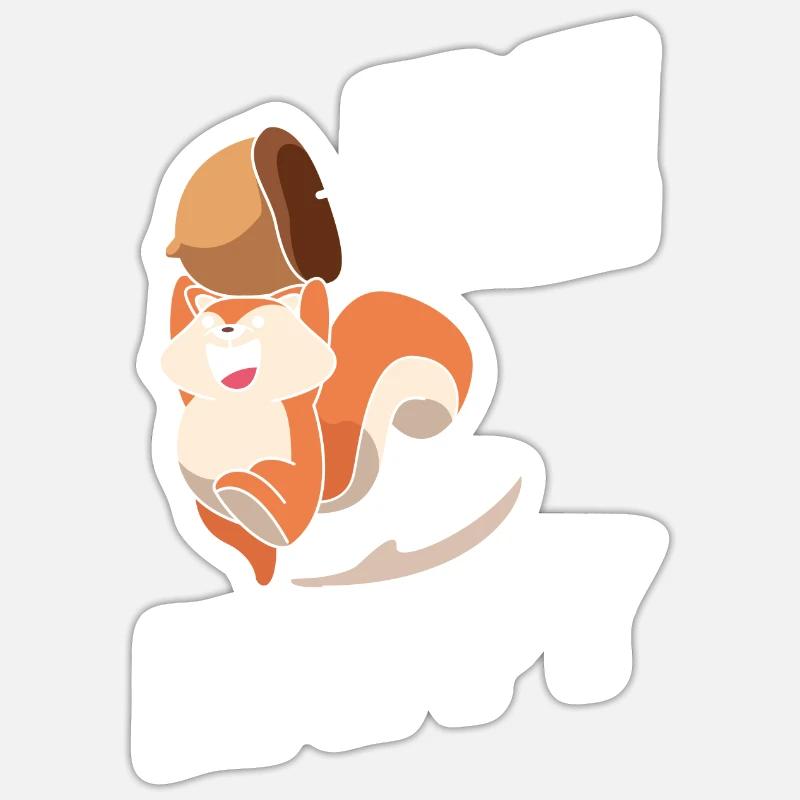 Eichhörnchen - Sticker Größe S (10 x 10 cm) - Mattweiß